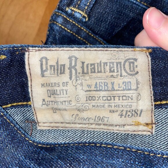 Polo Ralph Lauren Mens  Jeans 46R X 30L Blue Denim 100% Cotton - Picture 2 of 9